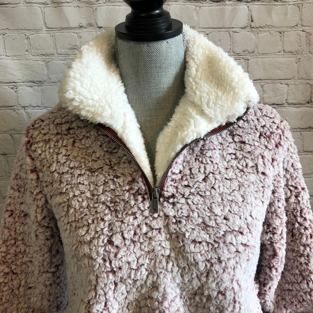 New! Cozy half-zip Sherpa sweater - Picture 4 of 8